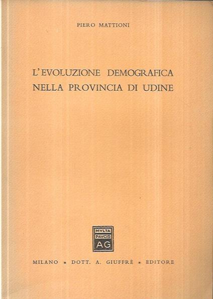 L' evoluzione demografica nella provincia di Udine - copertina