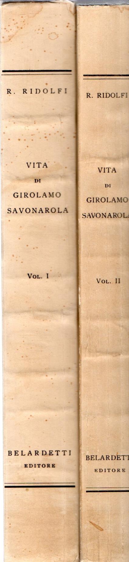 Vita di Girolamo Savonarola - Roberto Ridolfi - copertina