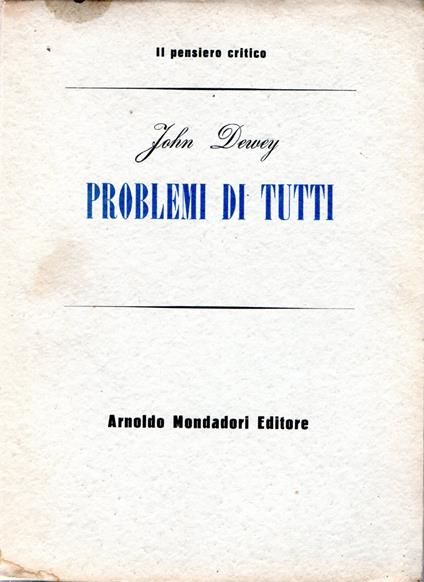 Problemi di tutti - John Dewey - copertina