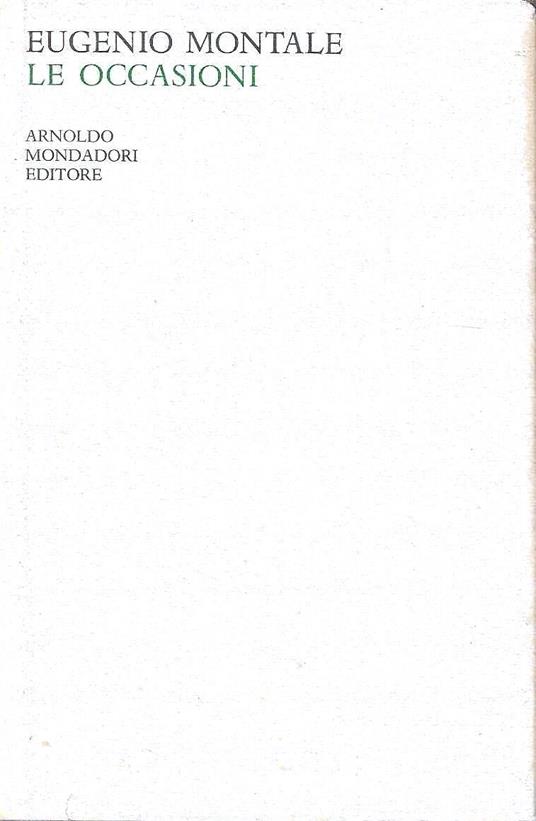 Le occasioni 1928-1939 - Eugenio Montale - copertina