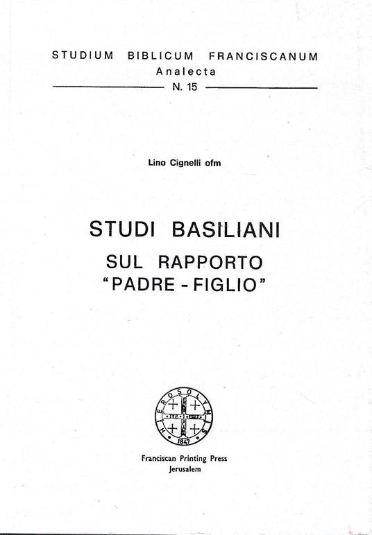 Studi basiliani sul rapporto "Padre / Figlio" - copertina