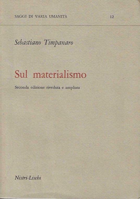 Sul materialismo - Sebastiano Timpanaro - copertina