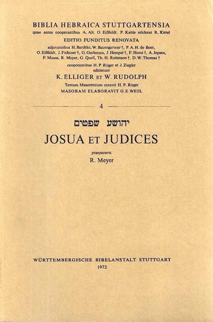 Josua et Judices - Biblia Hebraica Stuttgartensia - copertina