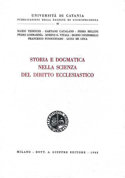 Storia e dogmatica nella scienza del Diritto Ecclesiastico - copertina