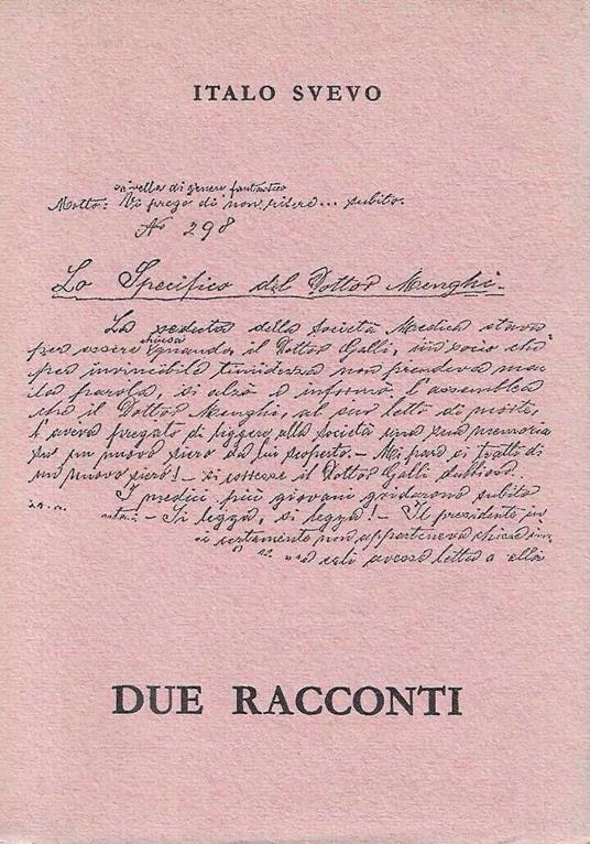 Due racconti. La Tribù - Lo specifico del dottor Menghi - Italo Svevo - copertina