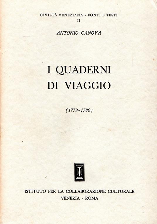 I quaderni di viaggio - Antonio Canova - copertina