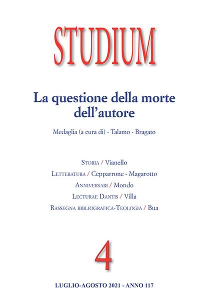 Studium. La questione della morte dell'autore (2021) (Vol. 4) - copertina