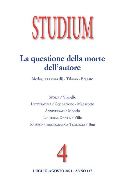 Studium. La questione della morte dell'autore (2021) (Vol. 4) - copertina