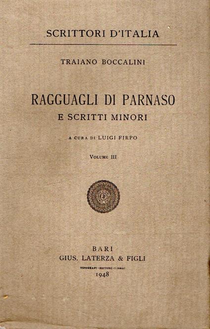 Ragguagli di Parnaso - Traiano Boccalini - copertina