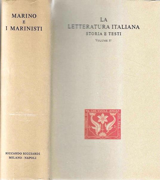 Marino e i Marinisti (La Letteratura Italiana - Storia e Testi - Vol. 37) - copertina
