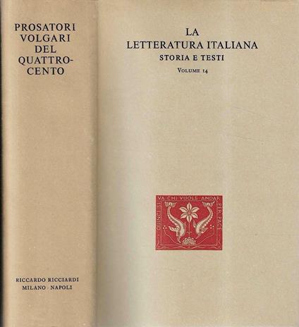 Prosatori Volgari del Quattrocento (La Letteratura Italiana - Storia e Testi - Vol. 14) - copertina