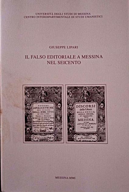 Il falso editoriale a Messina nel Seicento - copertina