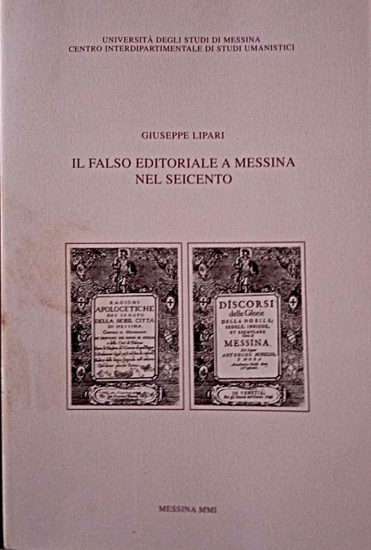 Il falso editoriale a Messina nel Seicento - copertina
