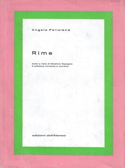 Rime - Angelo Poliziano - copertina