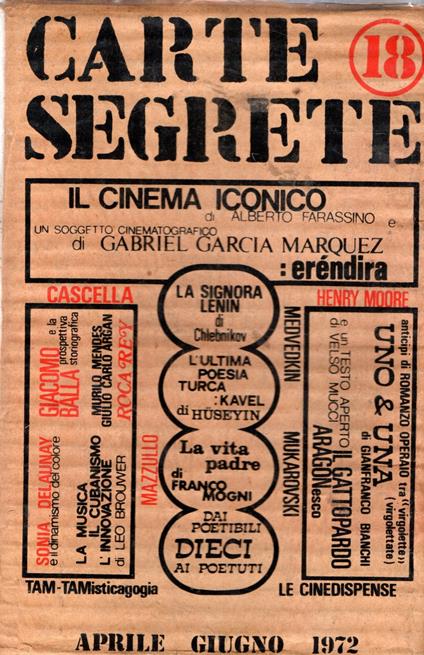 Carte segrete 18 Aprile Giugno 1972 - copertina