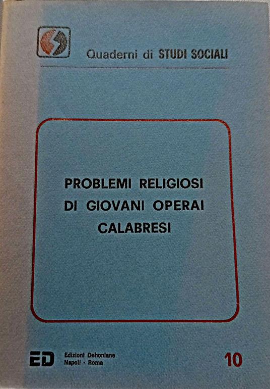 Problemi religiosi di giovani operai calabresi - copertina