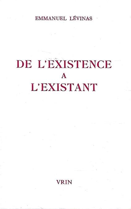 De L'existence a L'existant - copertina