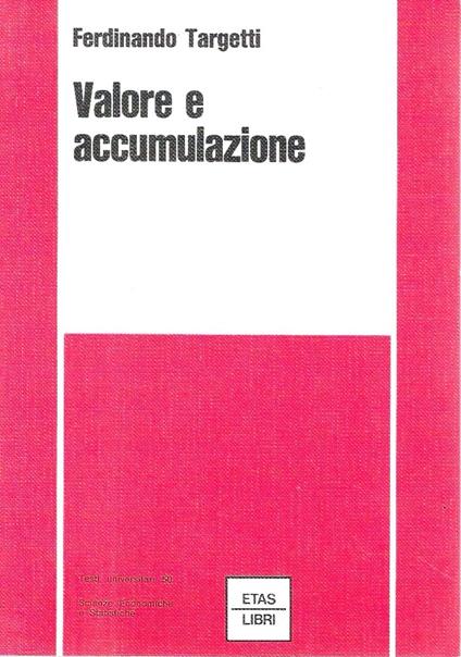 Valore e accumulazione - copertina