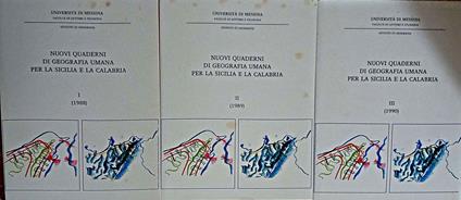 Nuovi quaderni di geografia umana per la Sicilia e la Calabria Voll. I (1988), II (1989) e III (1990) - copertina