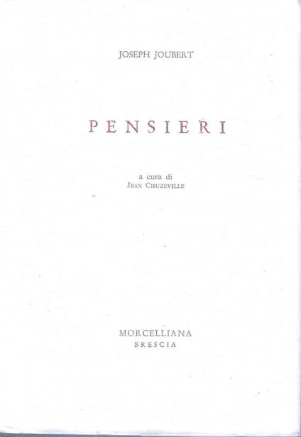 Pensieri - Joseph Joubert - copertina