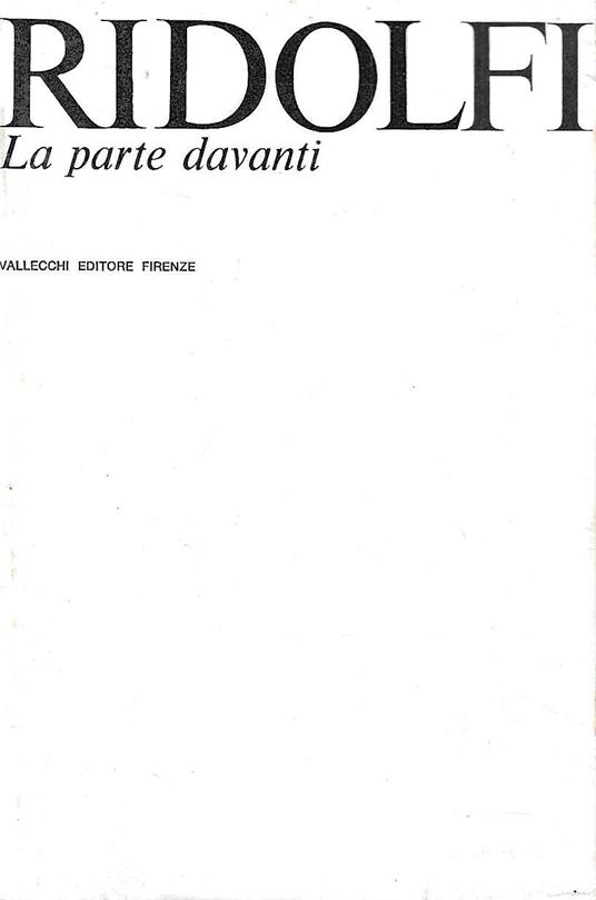 La parte davanti - Roberto Ridolfi - copertina