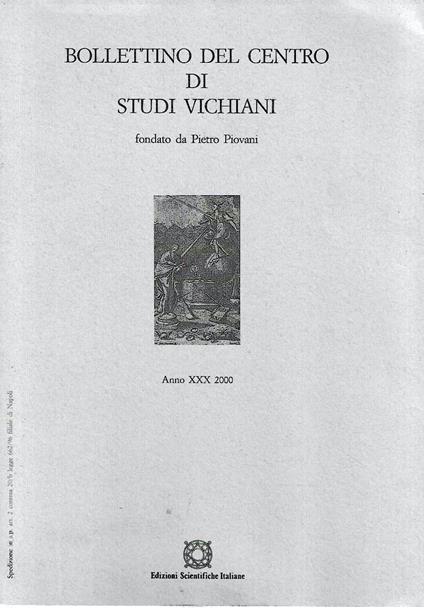 Bollettino del Centro di Studi Vichiani, Anno XXX, 2000 - copertina