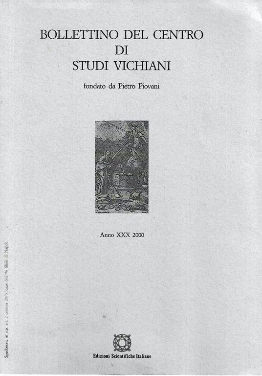 Bollettino del Centro di Studi Vichiani, Anno XXX, 2000 - copertina