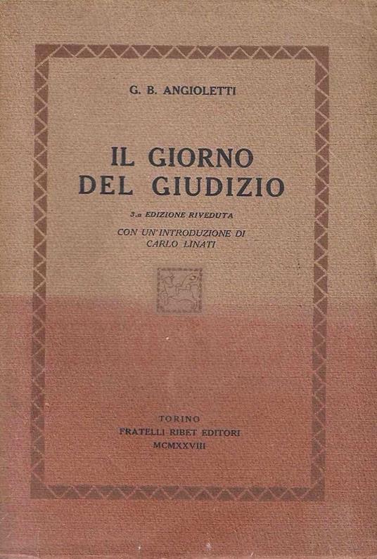 Il giorno del giudizio. Miti e fantasie - G.B. Angiolini - copertina