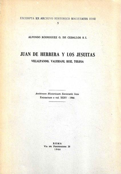 Juan de Herrera y los Jesuitas: Villalpando, Valeriani, Ruiz, Tolosa - copertina