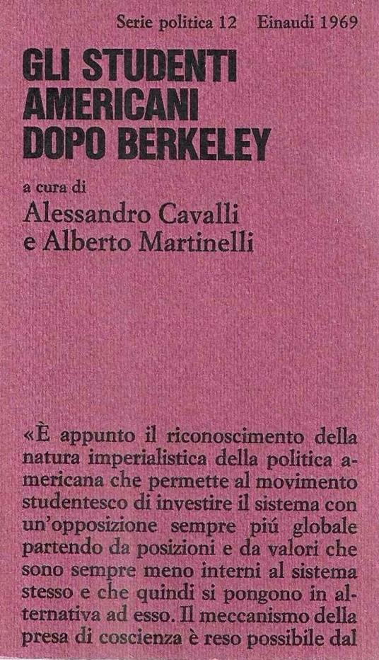 Gli studenti americani dopo Berkeley - A. Cavalli - copertina