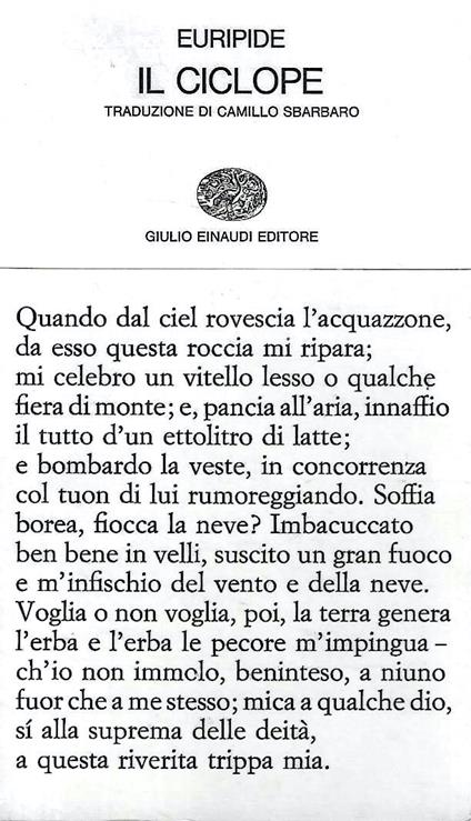 Il Ciclope - Euripide - copertina