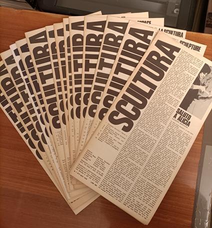 Lotto di 17 copie della rivista Scultura - Notiziario edito dalla Galleria Stendhal - copertina