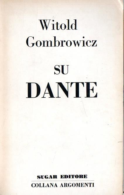 Su Dante - Witold Gombrowicz - copertina