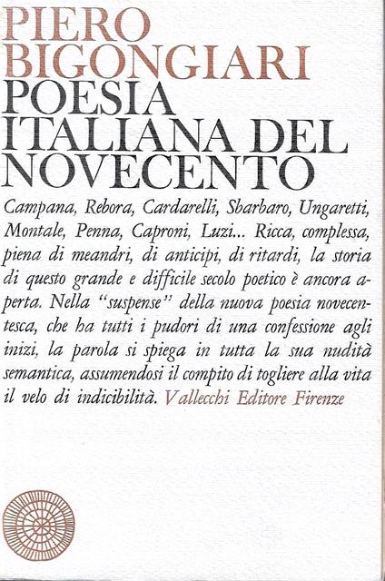 Poesia italiana del Novecento - Piero Bigongiari - copertina