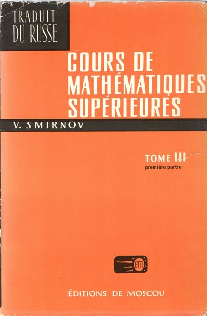 Cours de mathematiques superieures (Tomo III) - copertina
