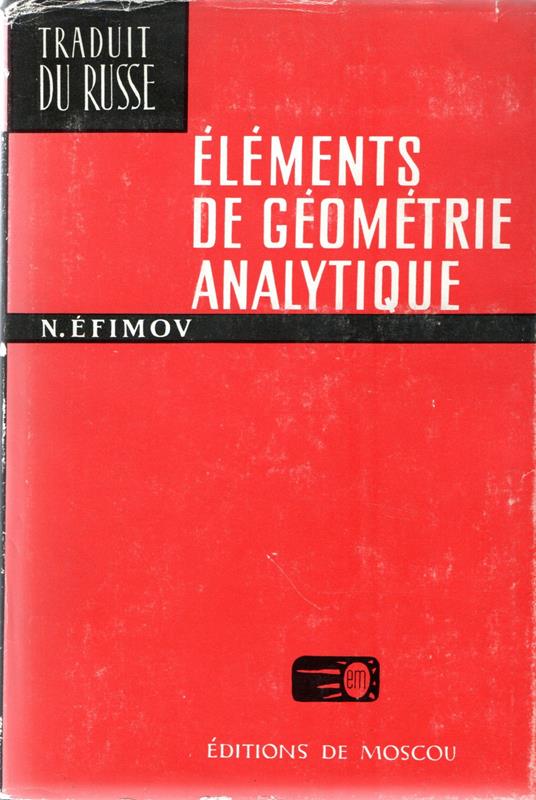 Elements de geometrie analytique - copertina