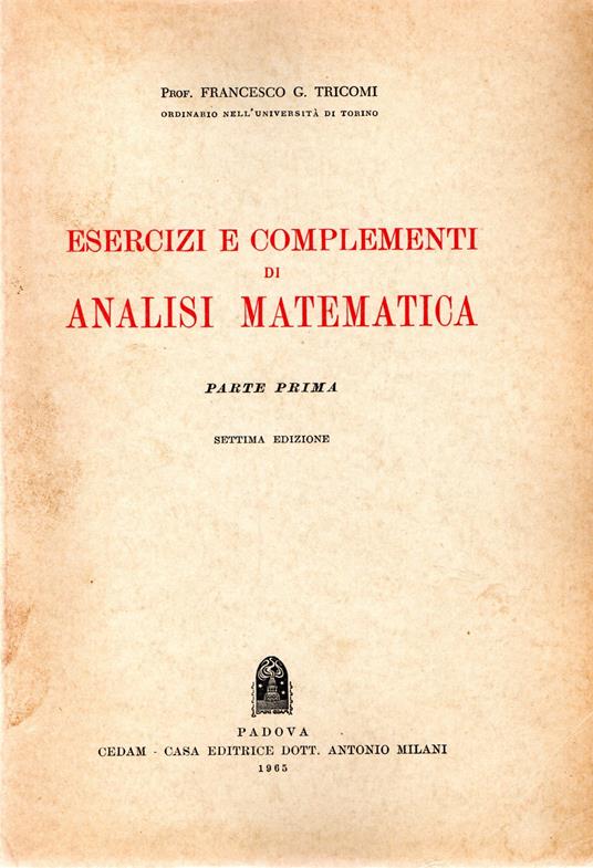 Esercizi e complementi di analisi matematica (prima parte) - copertina