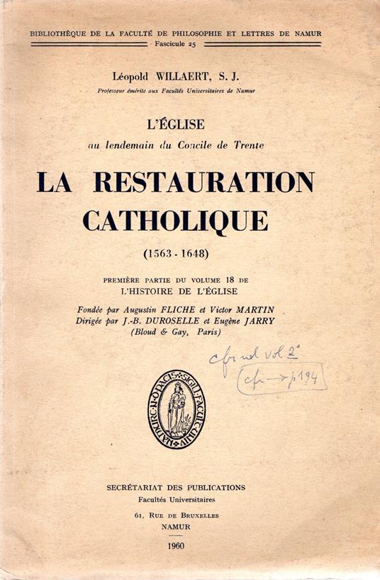 La restauration catholique (1563-1648) - copertina
