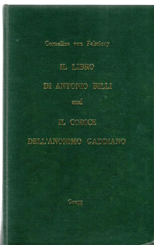 Il Libro Di Antonio Billi and, Il Codice dell'anonimo gaddiano - copertina