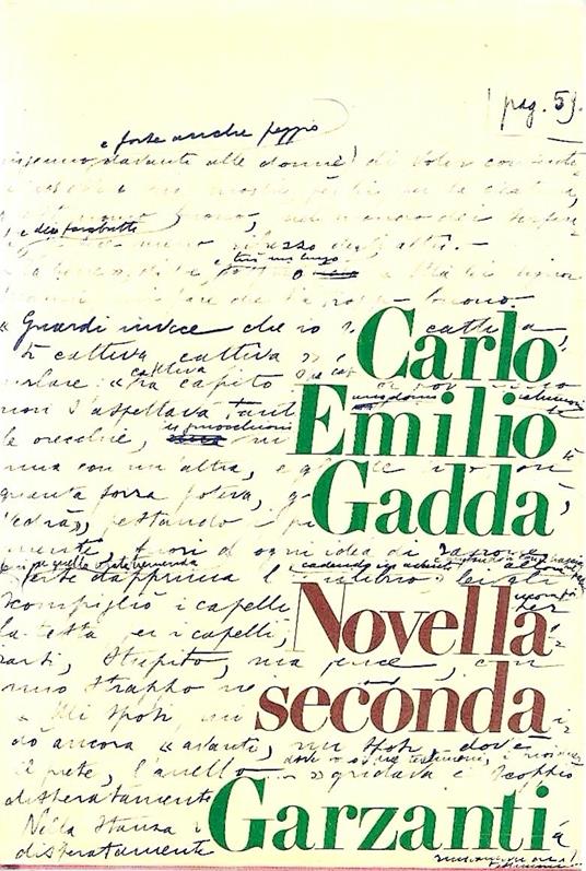 Prima Edizione ! Novella seconda - Carlo Emilio Gadda - copertina