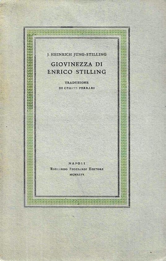 Giovinezza di Enrico Stilling - copertina