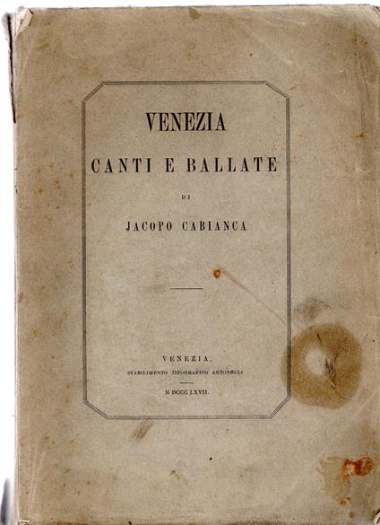 Venezia Canti E Ballate - copertina