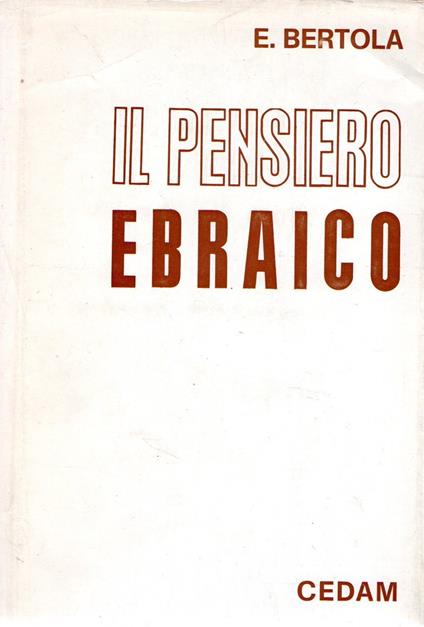 Il pensiero ebraico - copertina