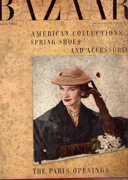 Harper's Bazaar : American collections spring shoes and accessories - The Paris openings Marzo 1951 - copertina