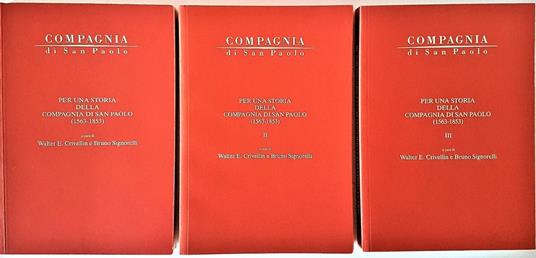 Per Una Storia Della Compagnia Di San Paolo (1563-1853) 3 Volumi - copertina