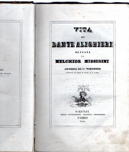 Vita di Dante Alighieri - Melchior Missirini - copertina