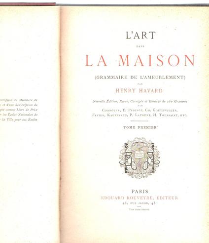 L' art dans la maison 2 volumi - Henry Havard - copertina