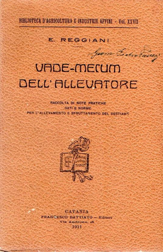 Vade-mecum dell'allevatore - E. Reggiani - copertina