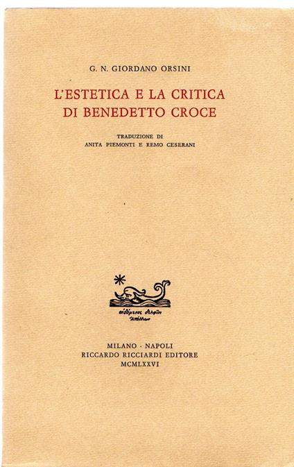 L' estetica e la critica di Benedetto Croce - copertina