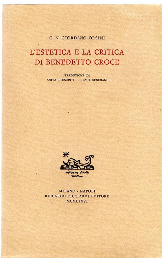 L' estetica e la critica di Benedetto Croce - copertina